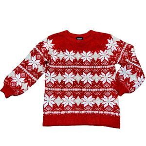 Christmas Sweater Fair Isle Lodge Ski Chunky Snowflake
